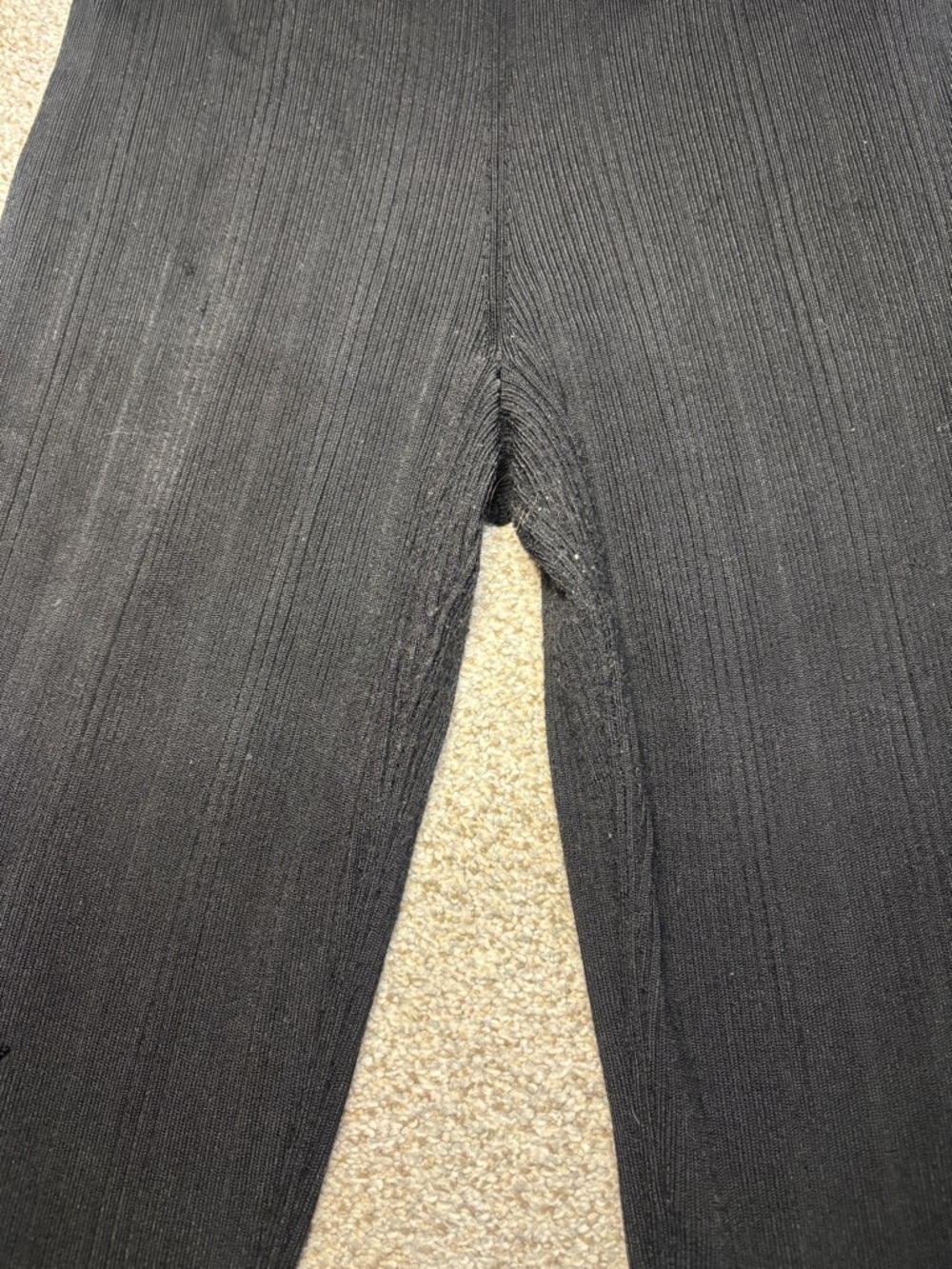 Everlane The Rib Knit Pant Lounge Flare Scalloped Hem Black S - Picture 11 of 13